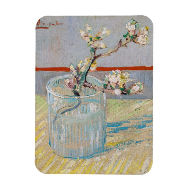 Ímã Vincent van Gogh - Ramo de Amendoeira num Copo (Vertical)