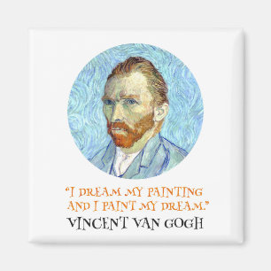 Imã Vincent Van Gogh Retrato com Citação