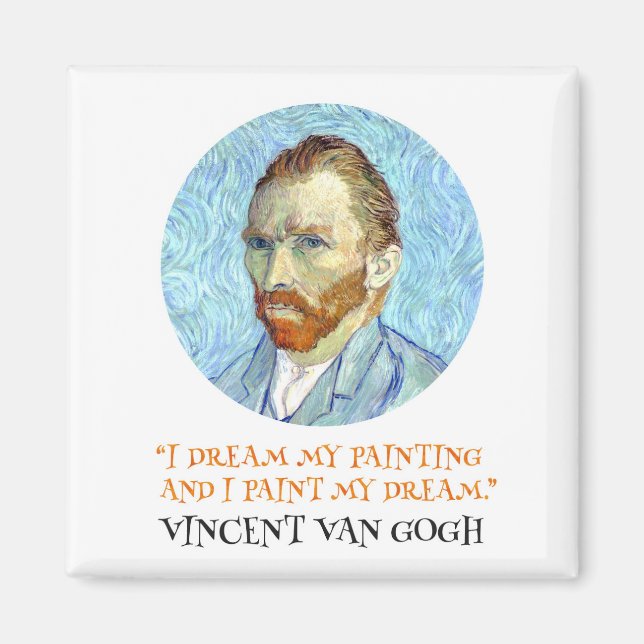 Imã Vincent Van Gogh Retrato com Citação (Frente)