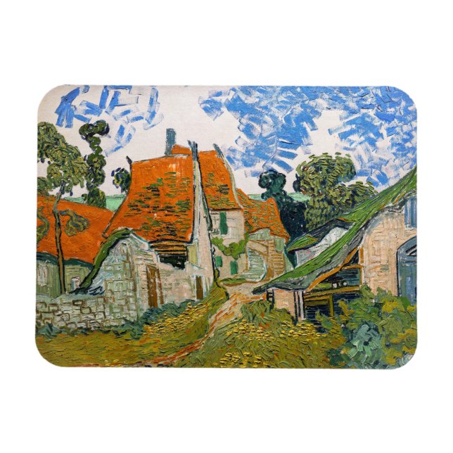 Ímã Vincent van Gogh - Rua em Auvers-sur-Oise (Horizontal)