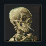 Imã Vincent Van Gogh Skeleton com um Cigarro em chamas<br><div class="desc">Vincent Van Gogh Skeleton com um cigarro queimado Vintage Magnet</div>