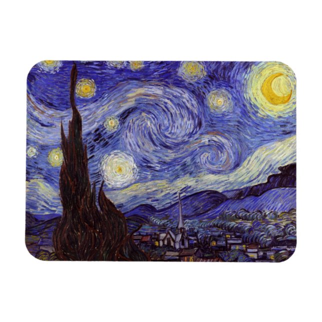 Ímã Vincent Van Gogh Starry Night Vintage Fine Art (Horizontal)