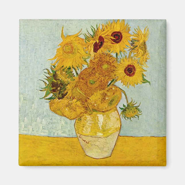 Imã Vincent Van Gogh Sunflower (Frente)
