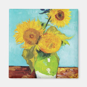Imã Vincent Van Gogh Três Girassóis em um Vaso