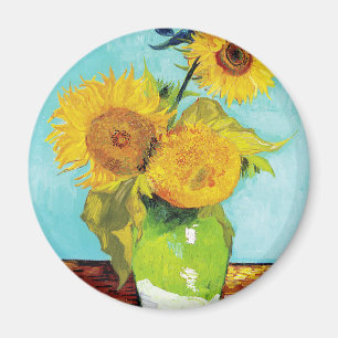 Imã Vincent Van Gogh Três Girassóis em um Vaso