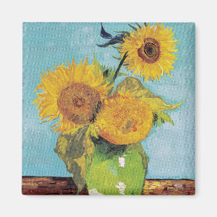 Imã Vincent Van Gogh - Três Girassóis num Vaso