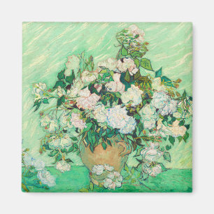 Imã Vincent Van Gogh Vase com Rosas Rosa de Belas Arte