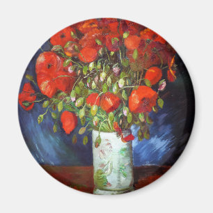 Imã Vincent Van Gogh Vase with Red Poppies Fine Art