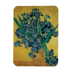 Ímã Vincent van Gogh - Vaso com Íris Fundo Amarelo