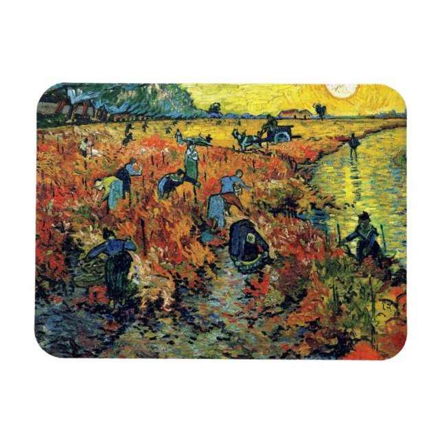 Ímã Vincent Van Gogh - Vinhedo Vermelho em Arles Pintu (Horizontal)