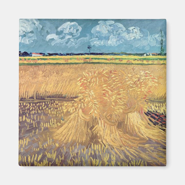 Imã Vincent van Gogh | Wheatfield com Sheaves, 1888 (Frente)