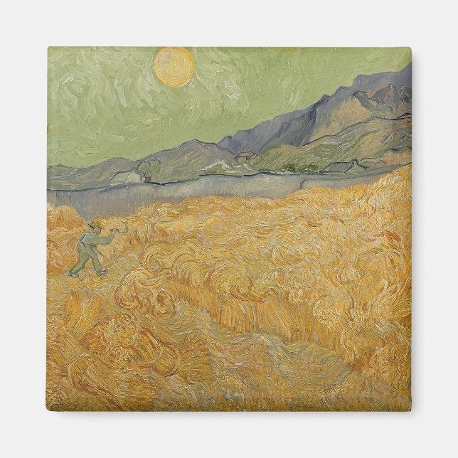 Imã Vincent van Gogh | Wheatfield with Reaper, 1889 (Frente)