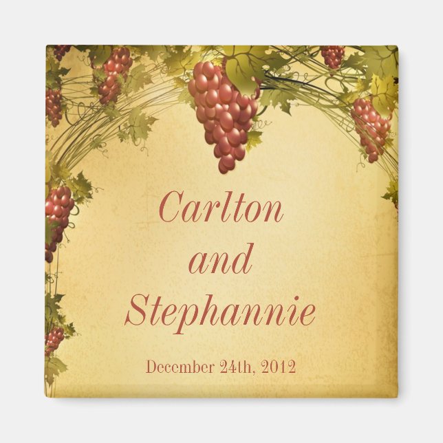 Imã Vineyard Wedding Magnet Favor (Frente)