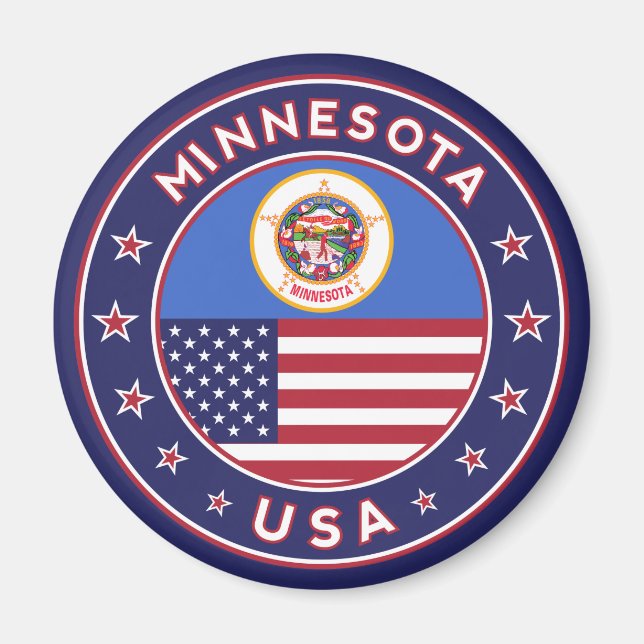 Imã vinheta de Minnesota, capa de telefone, saco, reló (Frente)