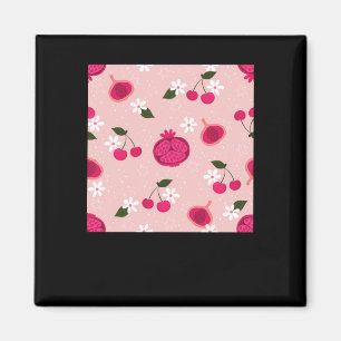 Imã Vinheta-margarida de Fruta de Pomegranato rosa