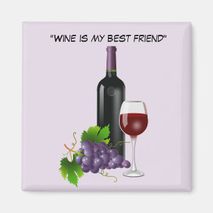 Imã Vinho animado com vidro