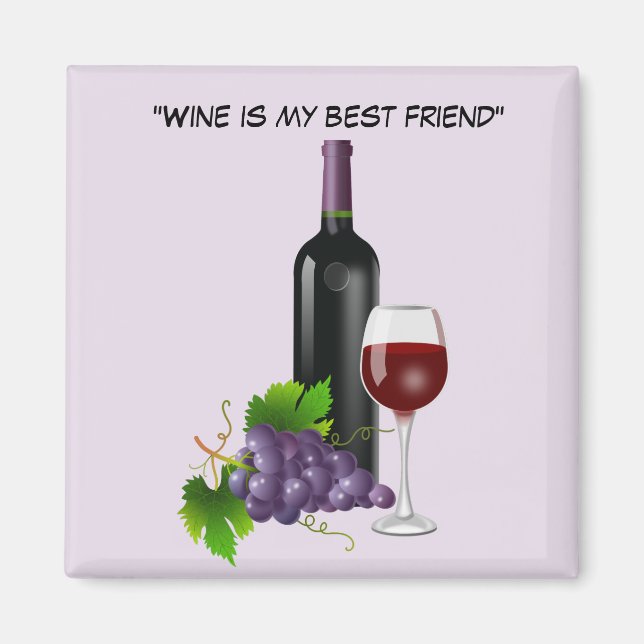 Imã Vinho animado com vidro (Frente)