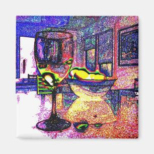 Imã Vinho e limões mim - ímã do refrigerador