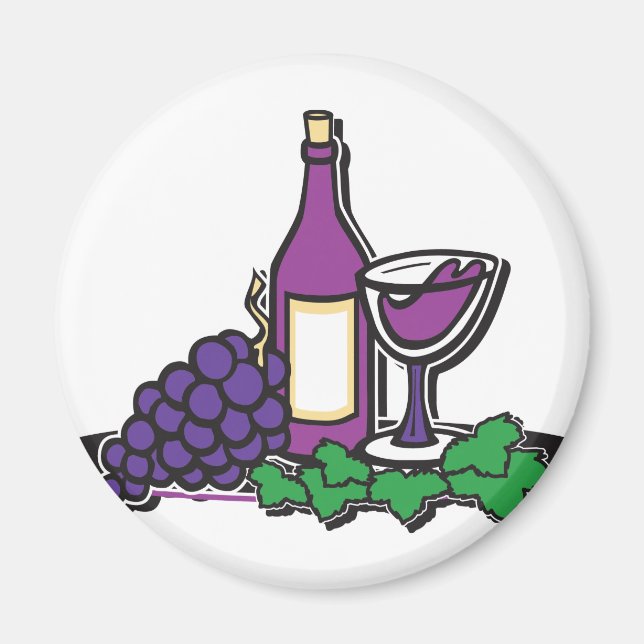 Imã Vinho Vermelho e Uvas Púrpuras (Frente)