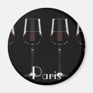 Imã Vinhos com vinho tinto em preto