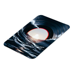 Ímã Vinil Vintage Onda Surf Música Oceano Retro