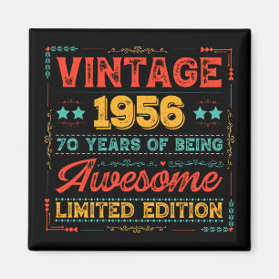 Imã Vintage 1956 Feito em 1956 70º Aniversário 70 Anos
