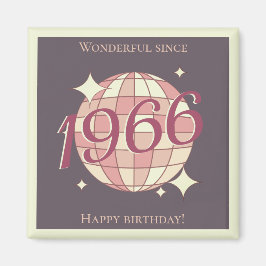 Imã Vintage 1966 60º aniversário retro roxo