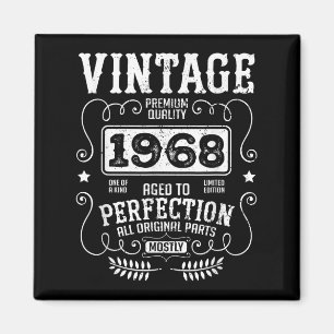 Imã Vintage 1968 Birth Year Birthday Engraçado Cotes R