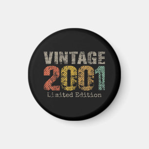 Imã Vintage 2001 Texto Presente de Aniversário de 25 a