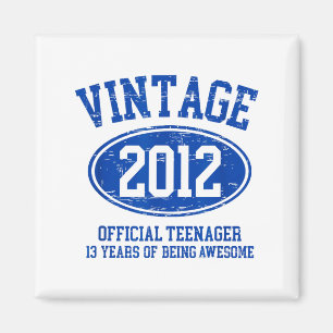 Imã Vintage 2012 Adolescente Oficial Aniversário de 13