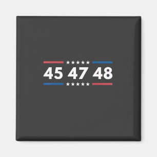 Imã Vintage 45 47 48 Trump 2024 EUA Flag Presidente