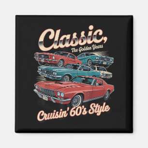 Imã Vintage 60s Car Car Click Design Para Men &