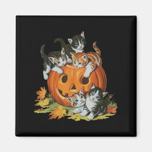 Imã Vintage 90s Cat Pumpkin Halloween Retro Women Soky