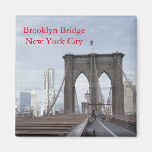 Imã Vintage a ponte de Brooklyn na Nova Iorque