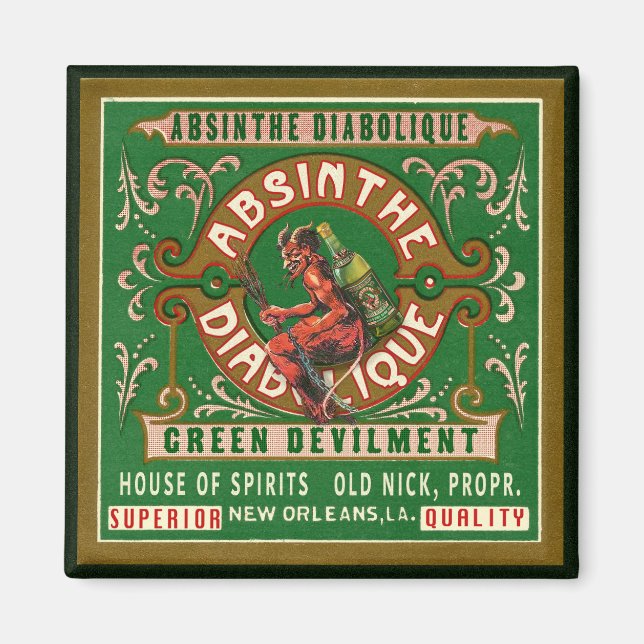 Imã Vintage Absinthe Label Magnet (Frente)