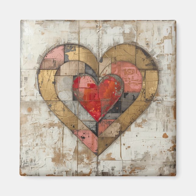 Imã Vintage Abstract Hearts - Magnet (Frente)