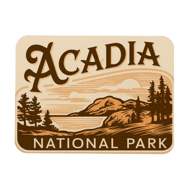 Ímã Vintage Acadia National Park Bar Harbor (Horizontal)