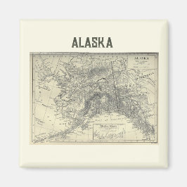 Imã Vintage Alaska Map