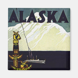 Imã vintage alaska poster