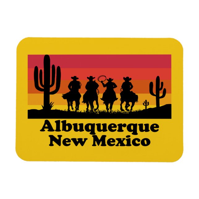 Ímã Vintage Albuquerque Novo México (Horizontal)