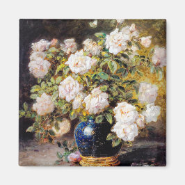 Imã Vintage Alexis Kreyder Rosas em um Vaso Cobalto