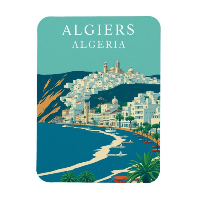 Ímã Vintage Algiers Argélia Viagem Souvenir (Vertical)