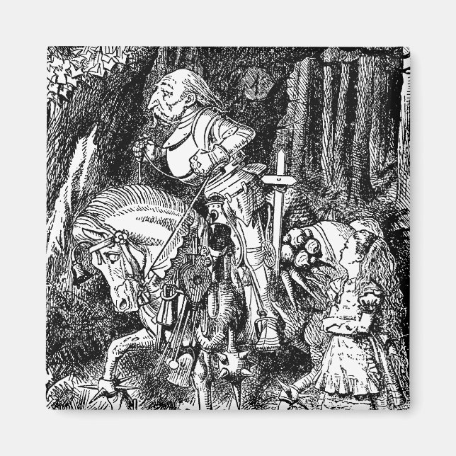 Imã Vintage Alice no Cavalo Branco da Maravilha (Frente)