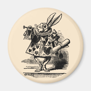 Imã Vintage Alice no coelho branco do país das