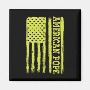 Imã Vintage American Flag Católico Primeiro Papa Ameri