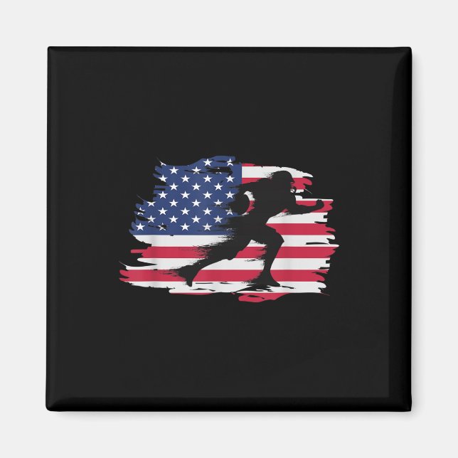 Imã Vintage American Flag Quarterback Futebol (Frente)