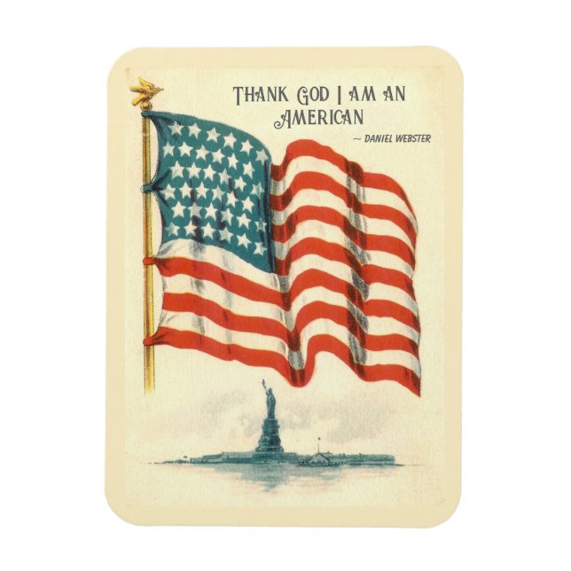 Ímã Vintage American Flag Statue of Liberty (Vertical)