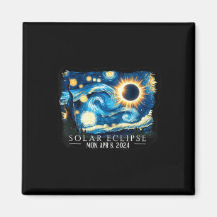 Imã Vintage American Totality Starry Night Eclipse Sol