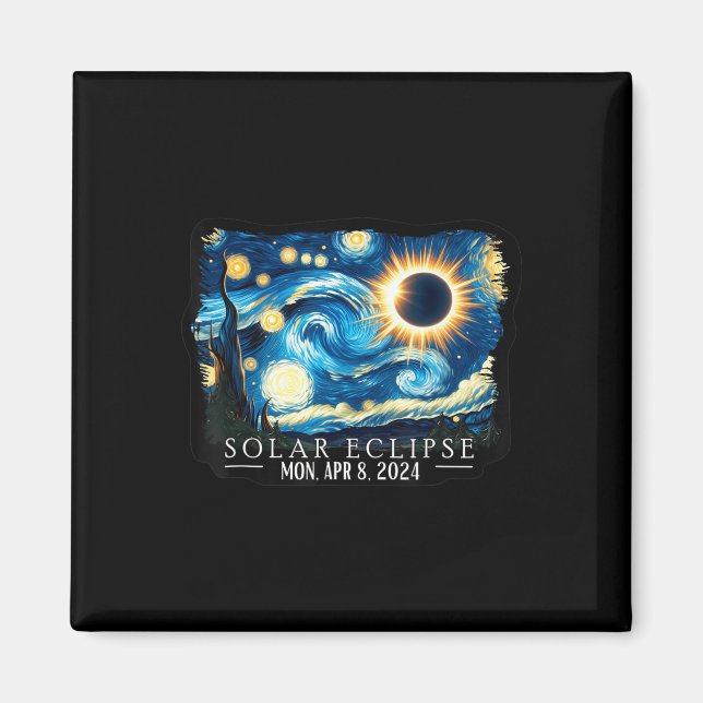 Imã Vintage American Totality Starry Night Eclipse Sol (Frente)
