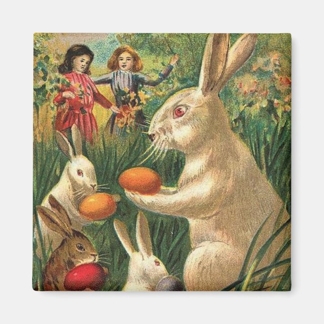 Imã Vintage Animais Lindos Páscoa (Frente)